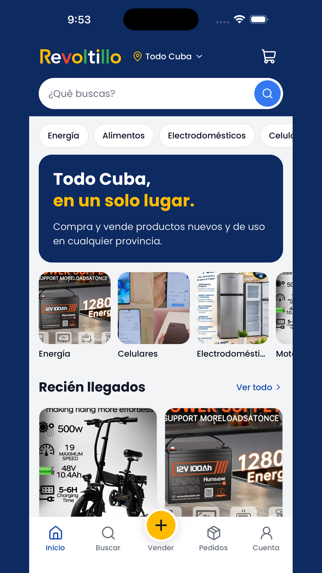 Pantalla de inicio de Revoltillo